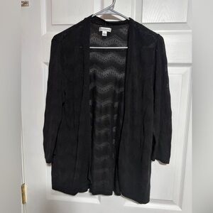 Croft & Barrow Black Mesh Knit Cardigan